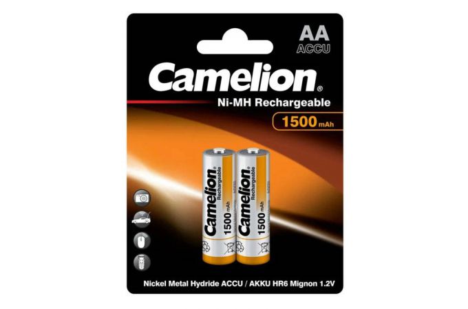 Аккумулятор Ni-Mh Camelion AA 1500mAh/2BL (цена за блистер 2 шт)
