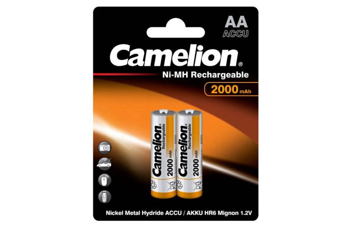 Аккумулятор Ni-Mh Camelion AA 2000mAh/2BL (цена за блистер 2 шт)