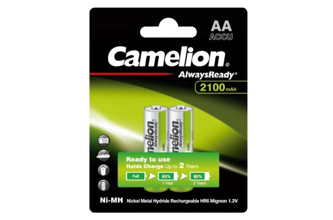 Аккумулятор Ni-Mh Camelion AlwaysReady AA 2100mAh/2BL (цена за блистер 2 шт)