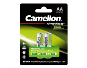 Аккумулятор Ni-Mh Camelion AlwaysReady AA 2500mAh/2BL (цена за блистер 2 шт)