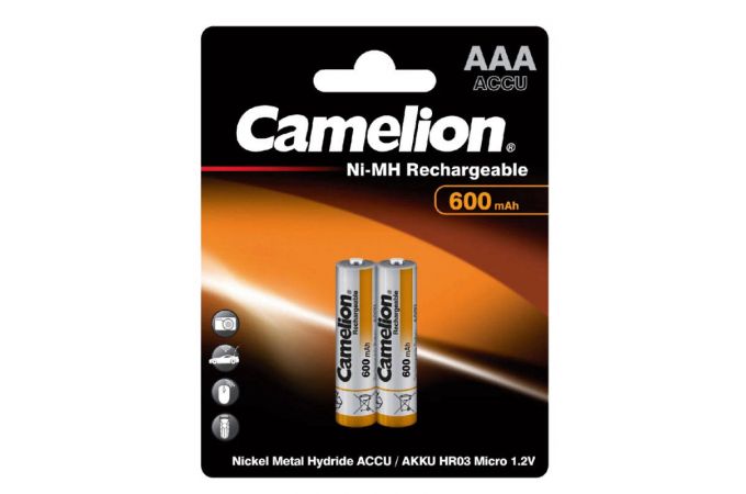 Аккумулятор Ni-Mh Camelion AAA 600mAh/2BL (цена за блистер 2 шт)