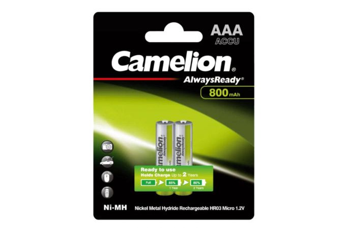 Аккумулятор Ni-Mh Camelion AlwaysReady AAA 800mAh/2BL (цена за блистер 2 шт)