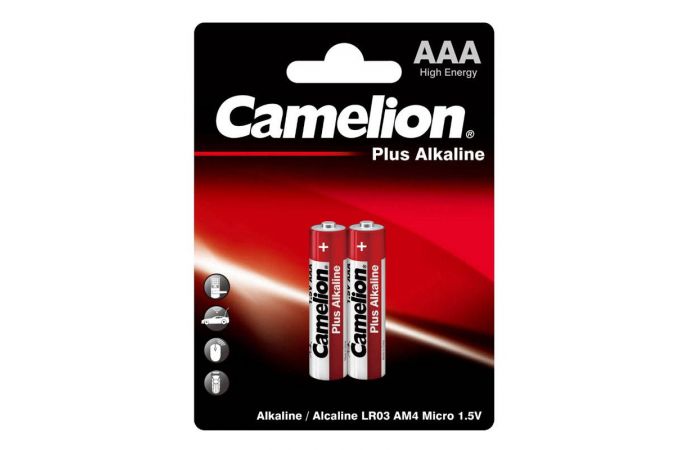 Батарейка алкалиновая Camelion LR03 AAA /2BL  Plus Alkaline (цена за блистер 2 шт)