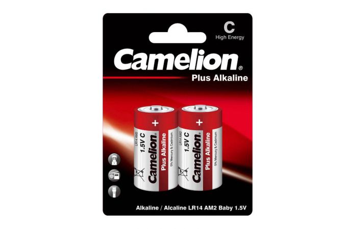 Батарейка алкалиновая Camelion LR14/2BL  Plus Alkaline (цена за блистер 2 шт)