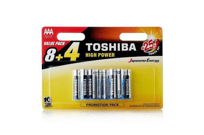 Батарейка алкалиновая Toshiba LR03 AAA/12BL (цена за блистер 12 шт)