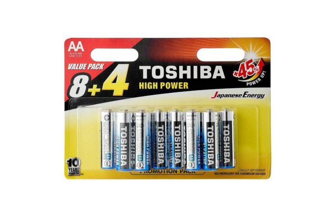 Батарейка алкалиновая Toshiba LR6 AA/12BL (цена за блистер 12 шт)