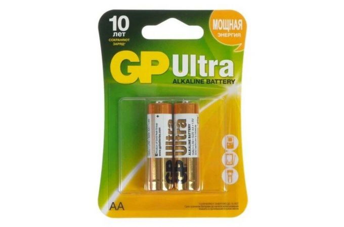 Батарейка алкалиновая GP LR6/2BL ULTRA  (цена за блистер 2 шт)