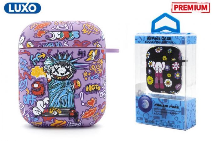 Чехол для наушников LUXO KAWS для Apple AirPods 1-2 Рисунок A198