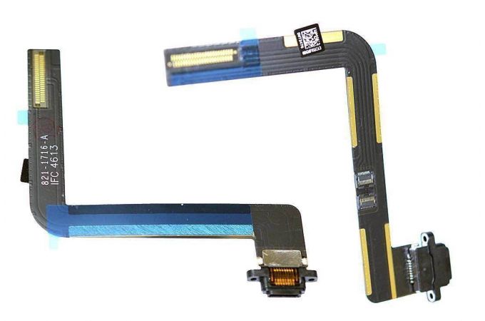 Шлейф для iPad Air/ iPad 9.7 (2018) с разъемом зарядки (черный)