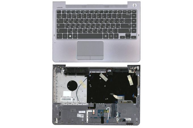 Клавиатура для ноутбука Samsung 535U4C черная топ-панель серый