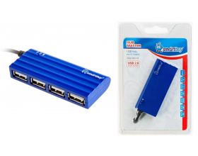 Разветвитель USB HUB 2.0 Хаб Smartbuy 6810, 4 порта, голубой (SBHA-6810-B)
