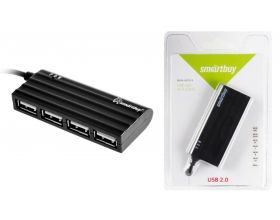 Разветвитель USB HUB 2.0 Хаб Smartbuy 6810, 4 порта, черный (SBHA-6810-K)