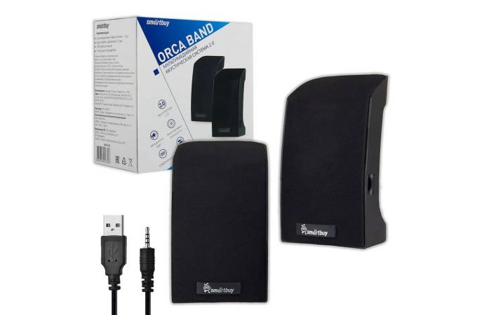 Акустическая система 2.0 SmartBuy ORCA BAND (SBA-1000) мощность 6Вт питание от USB (черный)