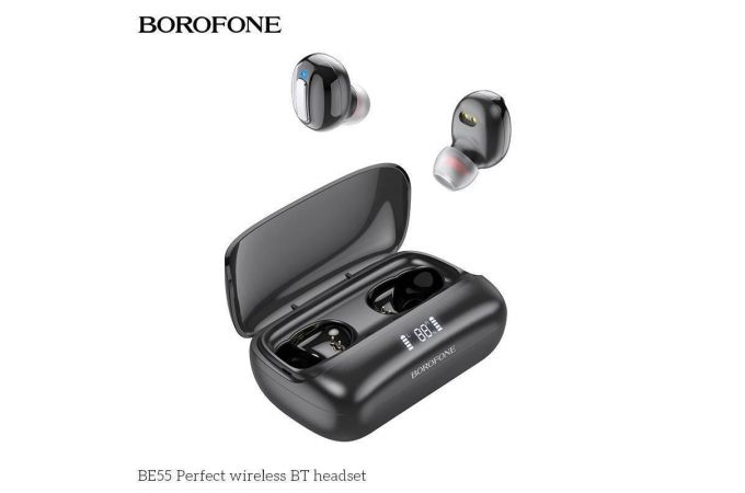 Наушники вакуумные беспроводные BOROFONE BE55 Perfect wireless BT headset Bluetooth (черный)