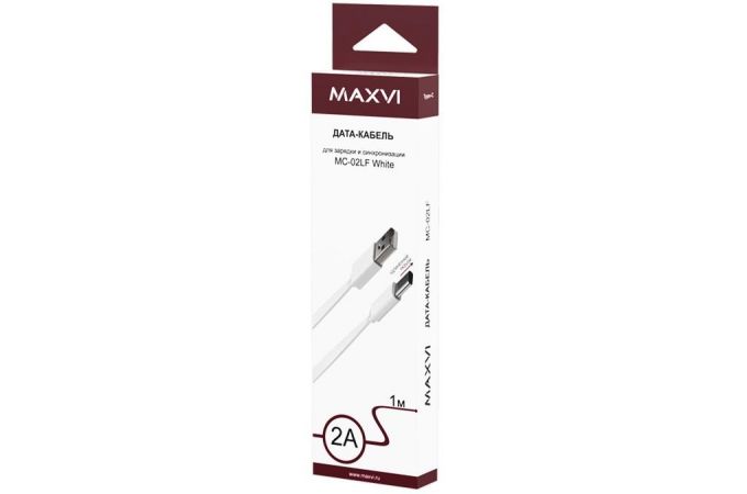 Кабель USB - USB Type-C Maxvi (MC-02LF) 2A (белый) 1м