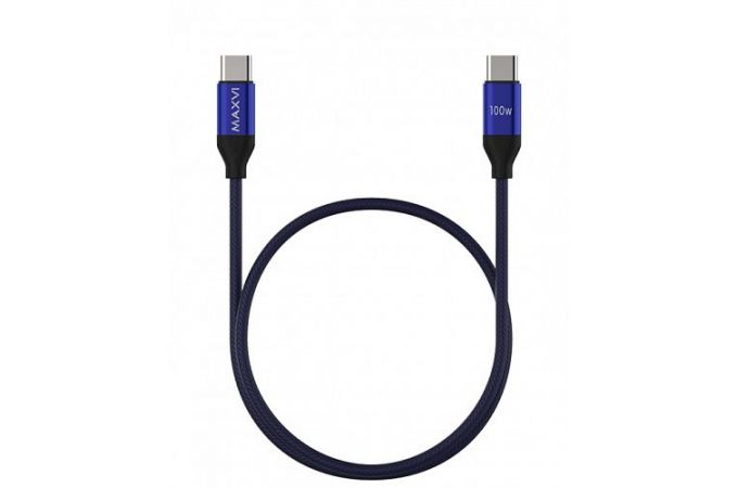 Кабель USB Type-C - USB Type-C Maxvi (MCw-100TT) 5A (синий) 1,2м