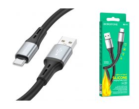 Кабель USB - USB Type-C BOROFONE BX88, 2,4A (черный) 1м силиконовый