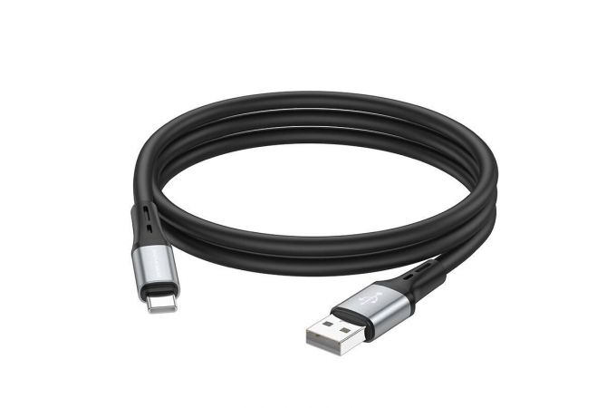 Кабель USB - USB Type-C BOROFONE BX88, 2,4A (черный) 1м силиконовый