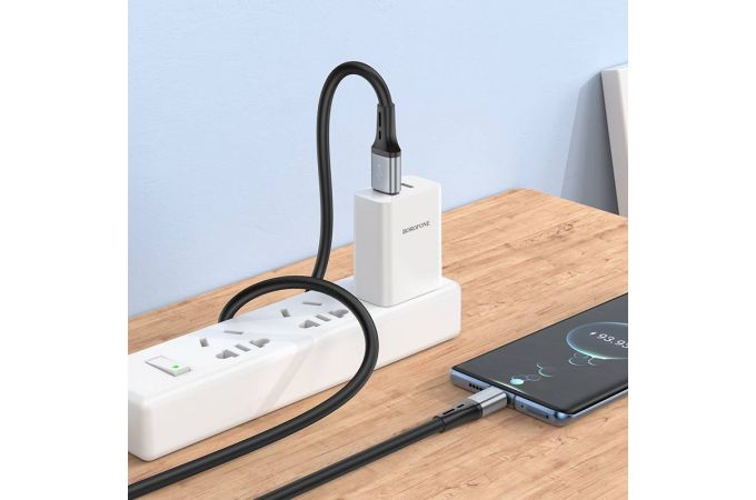 Кабель USB - USB Type-C BOROFONE BX88, 2,4A (черный) 1м силиконовый