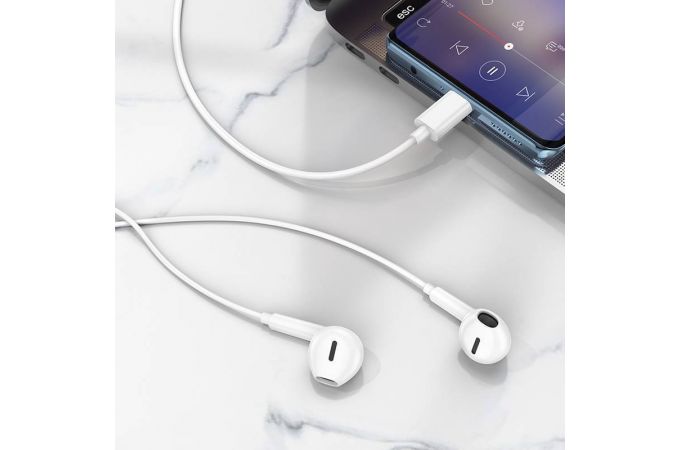 Наушники вакуумные проводные BOROFONE BM71 разъем Type-C (белый)