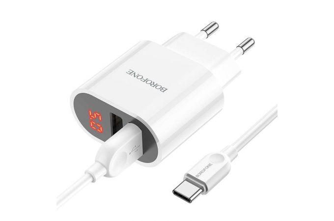 Сетевое зарядное устройство 2USB + кабель Type-C BOROFONE BA63A Richy (белый)