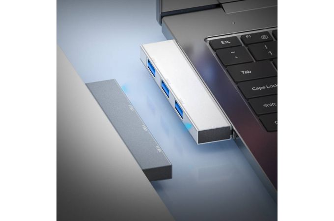 Разветвитель USB HUB Орбита OT-PCR23 USB 2.0/3.0 (3*USB) (серебристый)