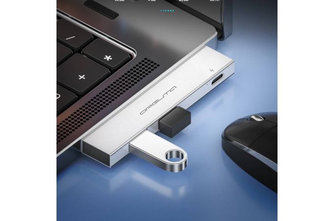 Разветвитель USB HUB Орбита OT-PCR24 USB 2.0 (2*USB+Type-C) (серебристый)