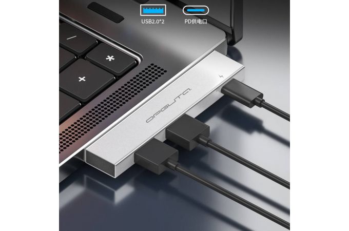 Разветвитель USB HUB Орбита OT-PCR24 USB 2.0 (2*USB+Type-C) (серебристый)