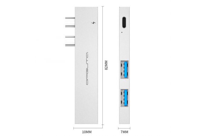 Разветвитель USB HUB Орбита OT-PCR24 USB 2.0 (2*USB+Type-C) (серебристый)