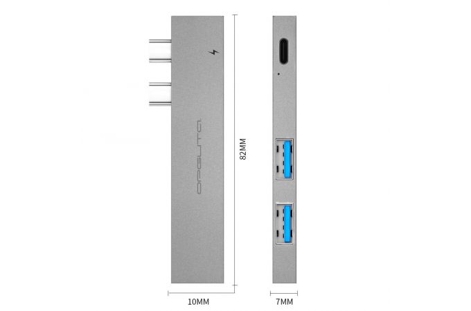 Разветвитель USB HUB Орбита OT-PCR24 USB 2.0 (2*USB+Type-C) (серый)