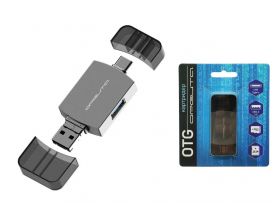 Картридер Орбита OT-PCR25 картридер OTG (TF, SD, microUSB, Type-C)