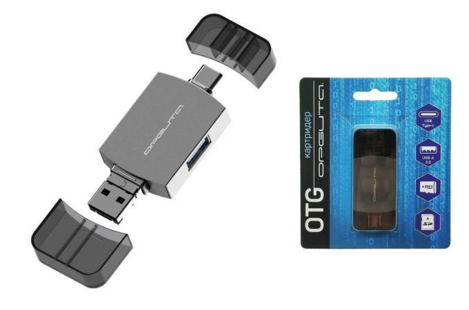 Картридер Орбита OT-PCR25 картридер OTG (TF, SD, microUSB, Type-C)