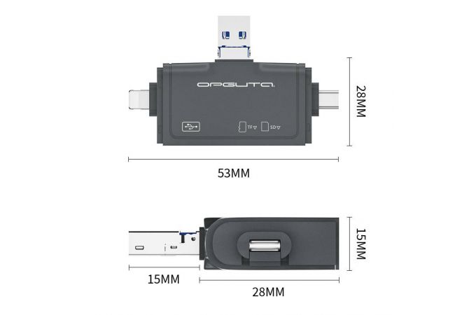 Картридер Орбита OT-PCR27 картридер OTG (TF, SD, microUSB, Type-C, Lightning)