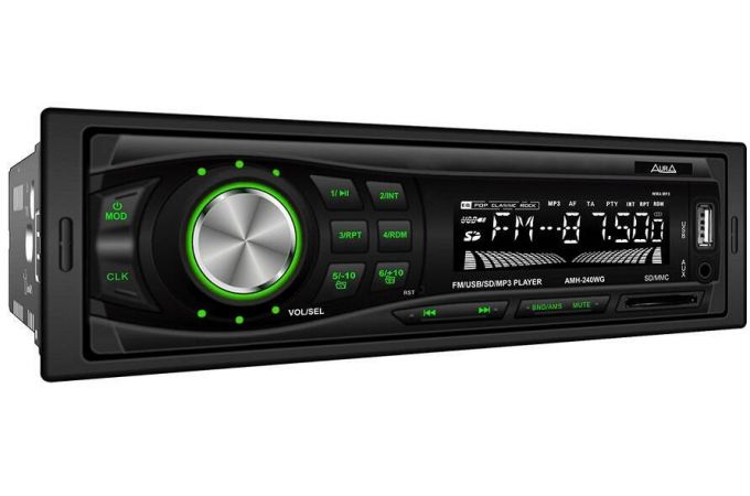 Автомагнитола AURA MP3/WMA AMH-240WG зеленая, Bluetooth,2xUSB/micro SD, FLAC