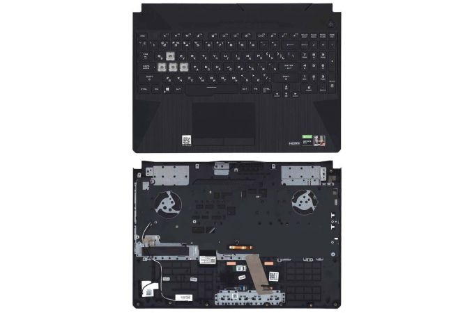 Клавиатура для ноутбука Asus FX506 FX506U черная топ-панель с подсветкой