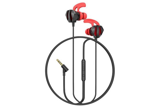 Наушники вакуумные проводные HOCO M105 Sharp wire control gaming earphones with microphone (черный)
