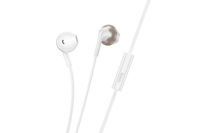 Наушники вакуумные проводные HOCO M115 Sagacious universal earphones with microphone (белый)