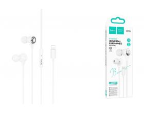 Наушники вакуумные проводные HOCO M116 Benevolent universal digital earphones with microphone штекер Lightning (белый)