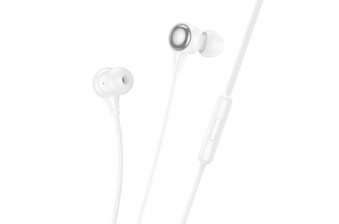 Наушники вакуумные проводные HOCO M116 Benevolent universal digital earphones with microphone штекер Lightning (белый)
