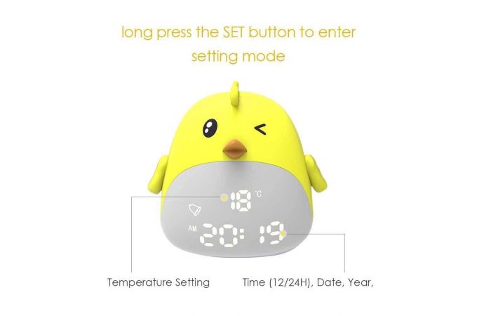 Часы настольные-ночник Орбита OT-CLT07 детские (будильник, температура, дата)