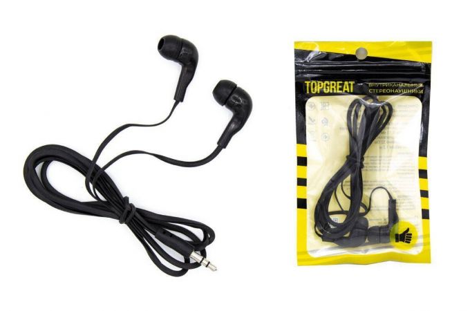 Наушники вакуумные проводные TOPGREAT (черный)