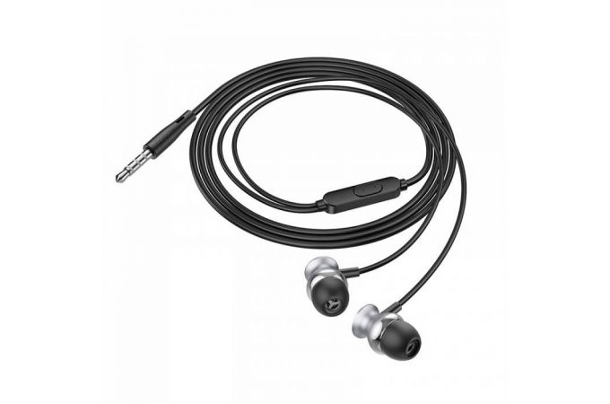 Наушники вакуумные проводные HOCO M106 Fountain metal with microphone (серый)