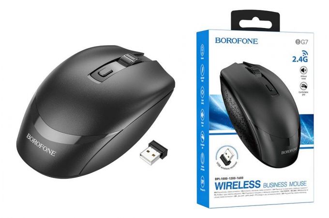 Мышь беспроводная BOROFONE BG7 (USB, 2.4ГГц ) (черный)