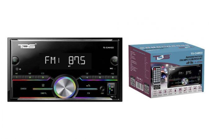 Автомагнитола 2DIN TDS TS-CAM22 (радио,USB,bluetooth)