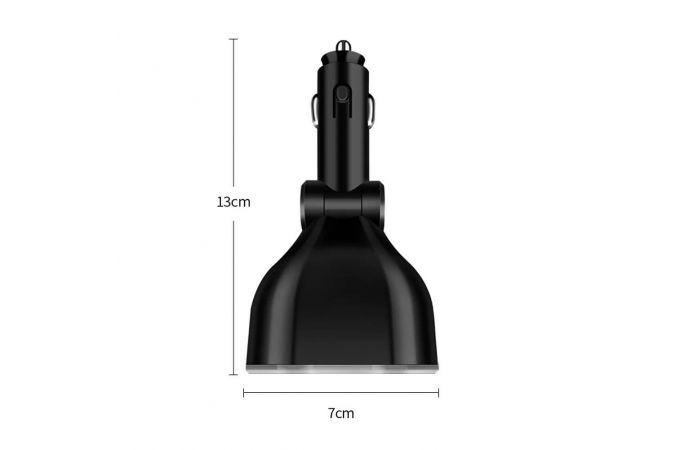 TDS TS-CAU67А Разветвитель авто (2 гнезда + USB + QC3.0)