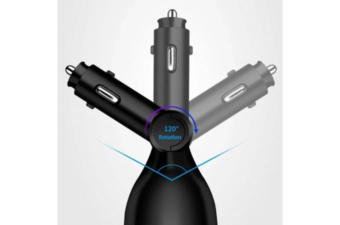 TDS TS-CAU67А Разветвитель авто (2 гнезда + USB + QC3.0)