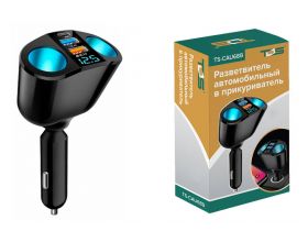 TDS TS-CAU68B Разветвитель авто (2 гнезда + USB + QC3.0 + PD20W)