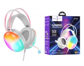 Наушники мониторные проводные HOCO W109 Rich headphones (3.5 мм/USB) (белые)