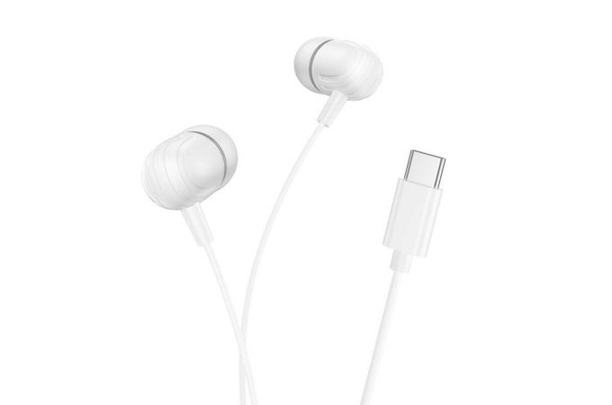 Наушники вакуумные проводные BOROFONE BM77 разъем Type-C (белый)