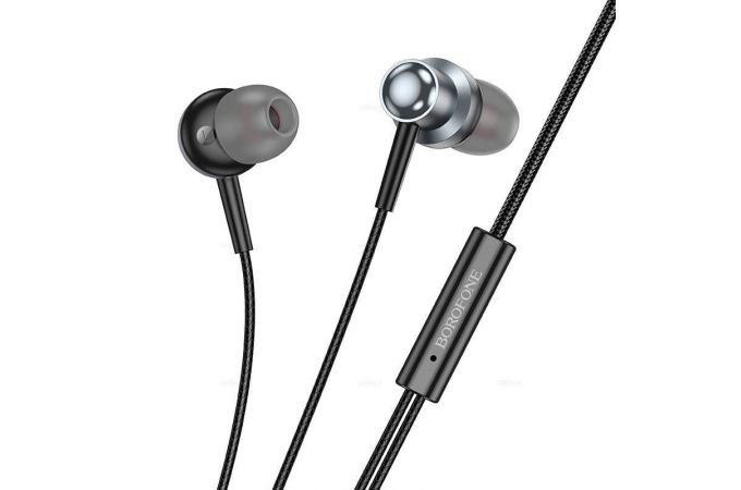 Наушники вакуумные проводные BOROFONE BM87 Element metal (серый)